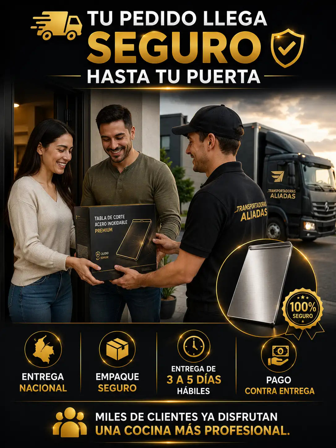 Tabla en Acero Inoxidable con Borde · Higiene + Durabilidad +  ENVÍO GRATIS🚚