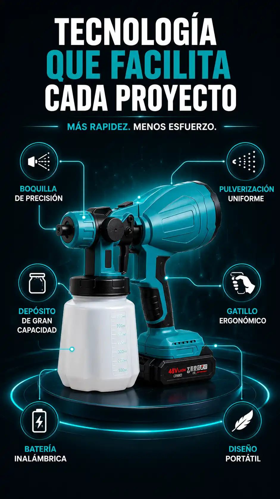 PintuMax Turbo - Pistola Pulverizadora Inalámbrica