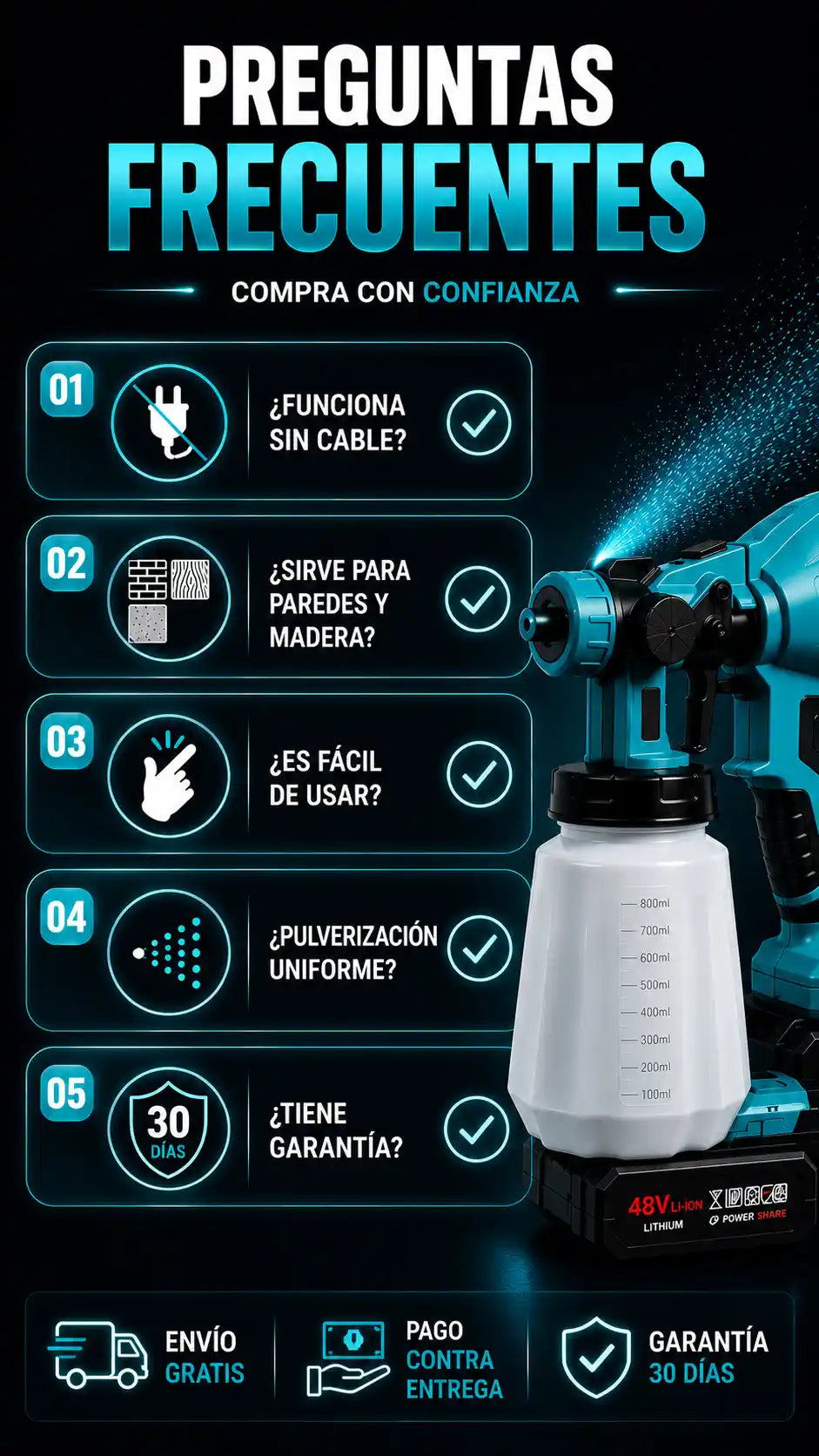 PintuMax Turbo - Pistola Pulverizadora Inalámbrica